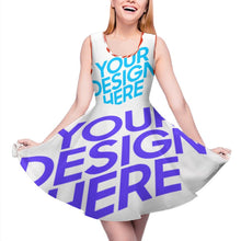 Cargar imagen en el visor de la galería, Vestido sin Mangas con Cuello Redondo y Dobladillo Grande Empalme para mujer TQ NZ2202055 Personalizado de múltiples imágenes con impresión completa con Foto Logo Patrón Texto