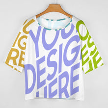 Cargar imagen en el visor de la galería, Camiseta Sexy hombro descubierto manga media para mujer BAT Personalizada con Impresión Completa de múltiples imágenes con Foto Logo Patrón Texto