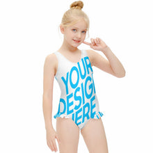 Cargar imagen en el visor de la galería, Traje de baño / Bañador de Una Pieza con Volantes de natación para niñas NT030 Personalizado con Impresión Completa con Foto Logo Patrón Texto