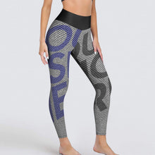 Cargar imagen en el visor de la galería, Pantalones de Yoga Deportivos / Leggings Elásticos con Patrón de Panal para Mujer YJ050 Personalizados con Impresión Completa de Múltiples Imágenes con Foto Logo Patrón Texto