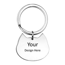 Cargar imagen en el visor de la galería, Llavero Redondo / Llavero de Hueso / Corazón / Gato / Estrella JJ0529156 Grabado Personalizado con Texto Nombre