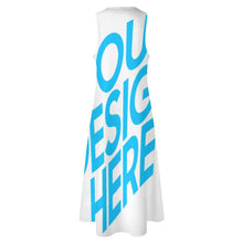 Cargar imagen en el visor de la galería, Vestido largo sin mangas con Estampado tallas grandes para mujer GQ Personalizado con Impresión Completa de una imagen con Foto Logo Patrón Texto