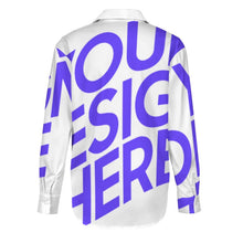 Cargar imagen en el visor de la galería, Camisa de mujer manga larga blusa estampada personalizado con patrón foto texto (impresión de imagen única)