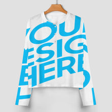 Cargar imagen en el visor de la galería, Conjunto de pijama de mujer 203 con top de manga larga abotonado y pantalón corto personalizado con patrón foto texto (impresión de imagen única)