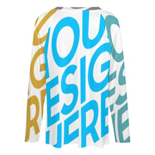 Cargar imagen en el visor de la galería, Camiseta holgada de manga larga con cuello en V de moda para mujer TLREV2 Personalizada con Impresión Completa de múltiples imágenes con Foto Logo Patrón Texto