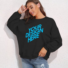 Cargar imagen en el visor de la galería, Sudadera blusa holgada casual con cuello redondo y manga abullonada para mujer D-61 NZ2205128 Personalizada con Foto, Texto o Logo