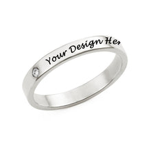 Cargar imagen en el visor de la galería, Anillos elaborados en plata de ley 925 con diamantes con letras para mujer J0002 Personalizado con texto nombre