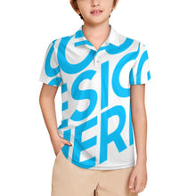 Cargar imagen en el visor de la galería, Polo de manga J62T corta para niño pequeño personalizado con patrón foto texto (impresión de imagen única)