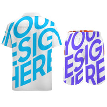 Cargar imagen en el visor de la galería, Conjunto de Traje de baño camisa corta bañador corto de moda para hombre con estampado FS0823061 Personalizado con Impresión Completa de una imagen con Foto Logo Patrón Texto