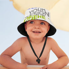 Cargar imagen en el visor de la galería, Sombrero de Cubo / Pescador Infantil con Correa Unisex para Sol Playa Verano al Aire Librepara Niños Niñas YT1205072 Personalizado Impresion Completa de Múltiples Imágenes con Foto Logo Patrón Texto