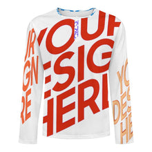 Cargar imagen en el visor de la galería, Camisa Henry para hombre A37L cuello redondo manga larga tapeta con botones personalizado con patrón foto texto (impresión de imágenes múltiples)