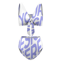 Cargar imagen en el visor de la galería, Traje de baño / Bikini de Cintura Alta con Cintas BK2079 Personalizado con impresión completa de una imagen con Foto Logo Patrón Texto
