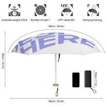Cargar imagen en el visor de la galería, Paraguas Plegable Antiviento a Prueba de Lluvia Solar para Mujer Hombre JJ0529175 Personalizadas Impresion Completa de Una Imagen con Foto Logo Patrón Texto