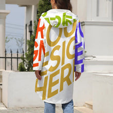 Cargar imagen en el visor de la galería, Chaqueta / Abrigo larga con forro polar impermeable prueba de viento invierno con cremallera para mujer A677 Personalizada con Impresión Completa de múltiples imágenes con Foto Logo Patrón Texto