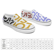 Cargar imagen en el visor de la galería, Zapatos de Lienzo sin Cordones Diseño Asimétrico para Mujer Hombre FS0811012 Personalizados con Impresión Completa con Foto Logo Patrón Texto