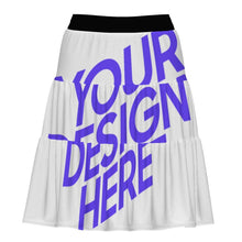 Cargar imagen en el visor de la galería, Falda midi doblada en niveles para mujer MSYX049 personalizado con patrón foto texto (impresión de imagen única)
