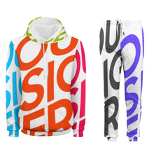 Cargar imagen en el visor de la galería, Traje de Sudadera con capucha casual de deporte para hombre 4T03 Personalizado con Impresión Completa de múltiples imágenes con Foto Logo Patrón Texto
