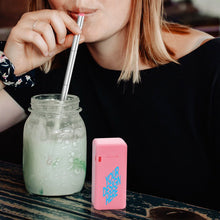Cargar imagen en el visor de la galería, Pajita para Beber Plegable de Plástico y Acero Inoxidable con Diseño Personalizado Personalizada con Foto, Texto o Logo