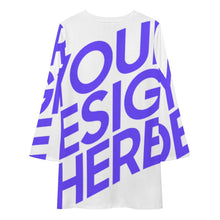 Cargar imagen en el visor de la galería, Vestido de manga larga para mujer F72Q Vestido estilo empalme informal personalizado con patrón foto texto (impresión de imagen única)
