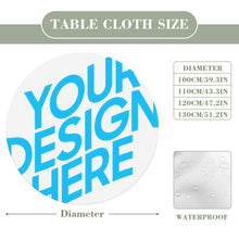 Cargar imagen en el visor de la galería, Funda de mantel redondo de tela oxford impermeable personalizado con patrón foto texto