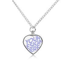 Cargar imagen en el visor de la galería, Collar de Urna de Mascota Colgante de Corazón de Ceniza de Perro Gato Conmemorar Recuerdo CW1511001 Personalizado Impresion Completa de Una Imagen con Foto Logo Patrón Texto