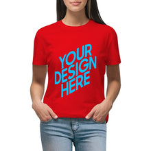 Cargar imagen en el visor de la galería, Camiseta de manga corta boutique de alta 100% algodón para mujer NZ2205112 Personalizada con Impresión Frontal Trasera de dos imágenes con Foto Logo Patrón Texto