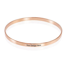 Cargar imagen en el visor de la galería, Pulsera Rígida Grabada / Bracelete de Plata 925 / Cobre Chapada de Oro / Oro Rosa de 18k S0025 Personalizada con Texto Nombre