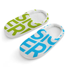 Cargar imagen en el visor de la galería, Pantuflas de estar por casa para niños (niña + niño) de franela con suela de goma personalizado con patrón foto texto
