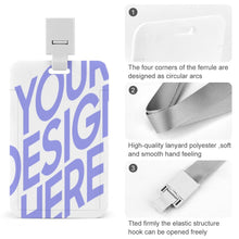 Cargar imagen en el visor de la galería, Tarjetero de identificación de plástico vertical de trabajo estudiante con cordón, JJ0529039 Personalizado con Impresión Completa con Foto Logo Patrón Texto