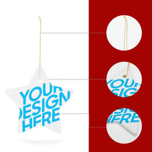 Cargar imagen en el visor de la galería, Adornos Navideños de Estrella Cerámica con Diseño Personalizada de Tus Fotos o Textos
