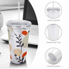 Cargar imagen en el visor de la galería, Copa de paja de plástico de doble capa con tapa y pijita JJ0520062 Personalizada con Foto Logo Patrón Texto