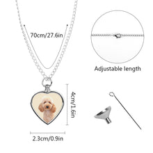 Cargar imagen en el visor de la galería, Collar de Urna de Mascota Colgante de Corazón de Ceniza de Perro Gato Conmemorar Recuerdo CW1511001 Personalizado Impresion Completa de Una Imagen con Foto Logo Patrón Texto
