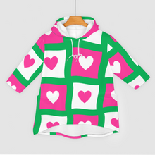 Cargar imagen en el visor de la galería, Sudadera Holgada con Capucha de Oreja de Gato con manga 3/4 para Mujer SDS004 Personalizada Impresion Completa de Múltiples Imágenes con Foto Logo Patrón Texto