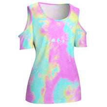 Cargar imagen en el visor de la galería, Camiseta de Manga Corta con Cuello en U Hombros Descubiertos para mujer ACT Personalizada con Impresión Completa de una imagen con Foto Logo Patrón Texto