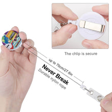 Cargar imagen en el visor de la galería, Carrete Plástico Retráctil de Soporte de Tarjeta de Identificación / Clip de Insignia JJ0529008 Personalizado Impresion Completa de Una Imagen con Foto Logotipo Patrón Texto