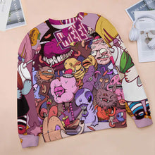 Cargar imagen en el visor de la galería, Sudadera de Cuello Redondo con Manga Raglán sin Capucha para Mujer RHDEC2 Personalizada Impresion Completa de Múltiples Imágenes con Foto Logo Patrón Texto