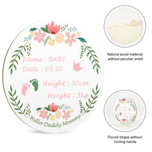 Cargar imagen en el visor de la galería, Signo de Nacimiento de Bebé Señal de Anuncio de Recién Nacido de Madera YT1208001 Personalizado Impresion Completa de Una Imagen con Foto Logo Patrón Texto