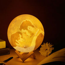 Cargar imagen en el visor de la galería, Lámpara de Luna Tricolor con Impresión a Doble Cara de Diseño Personalizado Personalizada con Tus Fotos o Textos