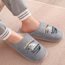 Cargar imagen en el visor de la galería, Zapatillas para Hogar de Algodón para Hombres con Diseño Personalizado Personalizada de Tus Nombres o Imágenes
