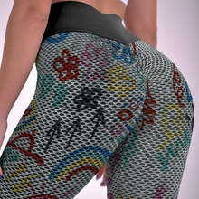 Cargar imagen en el visor de la galería, Pantalones de Yoga Deportivos / Leggings Elásticos con Patrón de Panal para Mujer YJ050 Personalizados con Impresión Completa de Múltiples Imágenes con Foto Logo Patrón Texto