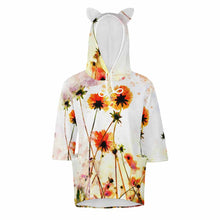 Cargar imagen en el visor de la galería, Sudadera con Capucha con Oreja Animal Suelta de Manga 3/4 para Mujer SDS004 Personalizada Impresion Completa de Una Imagen con Foto Logo Patrón Texto