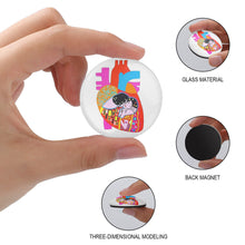 Cargar imagen en el visor de la galería, Imán de Cristal para Nevera (3 cm) con Diseño Personalizado Personalizada de Tus Nombres o Fotos