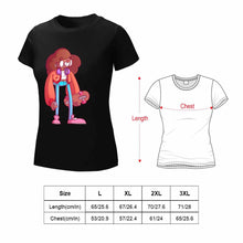 Cargar imagen en el visor de la galería, Camiseta 100% algodón suave casual talla grande manga corta para mujer FS0803125 Personalizada con Impresión Trasera de una imagen con Foto Logo Patrón Texto