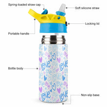 Cargar imagen en el visor de la galería, Taza termo infantil emergente bomba con asa pajita 304 acero inoxidable JJ0520155 Personalizada con Foto Logo Patrón Texto