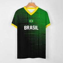 Cargar imagen en el visor de la galería, Camiseta Transpirable de Fútbol Manga Corta Cuello en V para Hombre 3Z06 Personalizada con Impresión Completa de Múltiples Imágenes con Foto Logo Patrón Texto