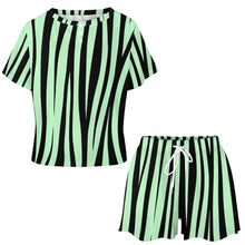 Cargar imagen en el visor de la galería, Conjunto de Ropa de Casa de Manga Corta / Pijama de Verano para Mujer UTZ Personalizado Impresion Completa de Múltiples Imágenes con Foto Logo Patrón Texto