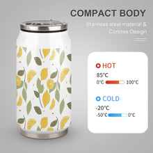 Cargar imagen en el visor de la galería, Taza tipo lata de aluminio con Tapa y Pajita Acero Inoxidable 304 Taza Térmica de Viaje Reutilizable para Café JJ0520153 Personalizada con Foto Logo Patrón Texto