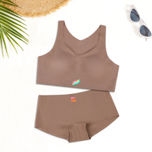Cargar imagen en el visor de la galería, Conjunto Suave de Sujetador sin Aros y Braga / Sostén de Tirante Ajustable / Ropa Interior sin Rastro para Mujer WH021 Personalizado con Impresión en Media de Una Imagen con Foto Texto Patrón