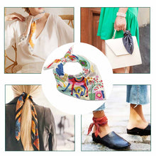 Cargar imagen en el visor de la galería, Bufanda Cuadrada de Satén / Pañuelo de Seda para Mujer FZ0801000 Personalizada con Impresión con Foto Logo Patrón Texto