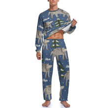 Cargar imagen en el visor de la galería, Ropa de Casa / Traje de Pijama de dos piezas suave manga larga cuello redondo para hombre JJ1201 Personalizada con Impresión Completa de una imagen con Foto Logo Patrón Texto